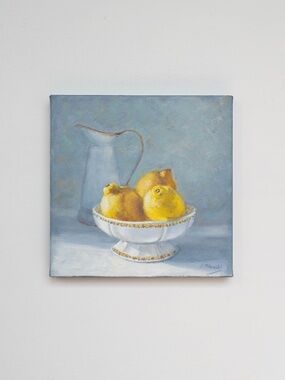Painting "Lemons" oil on canvas. 12" x 12"